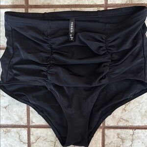 Torrid Black High-Waisted Swim Bottoms
